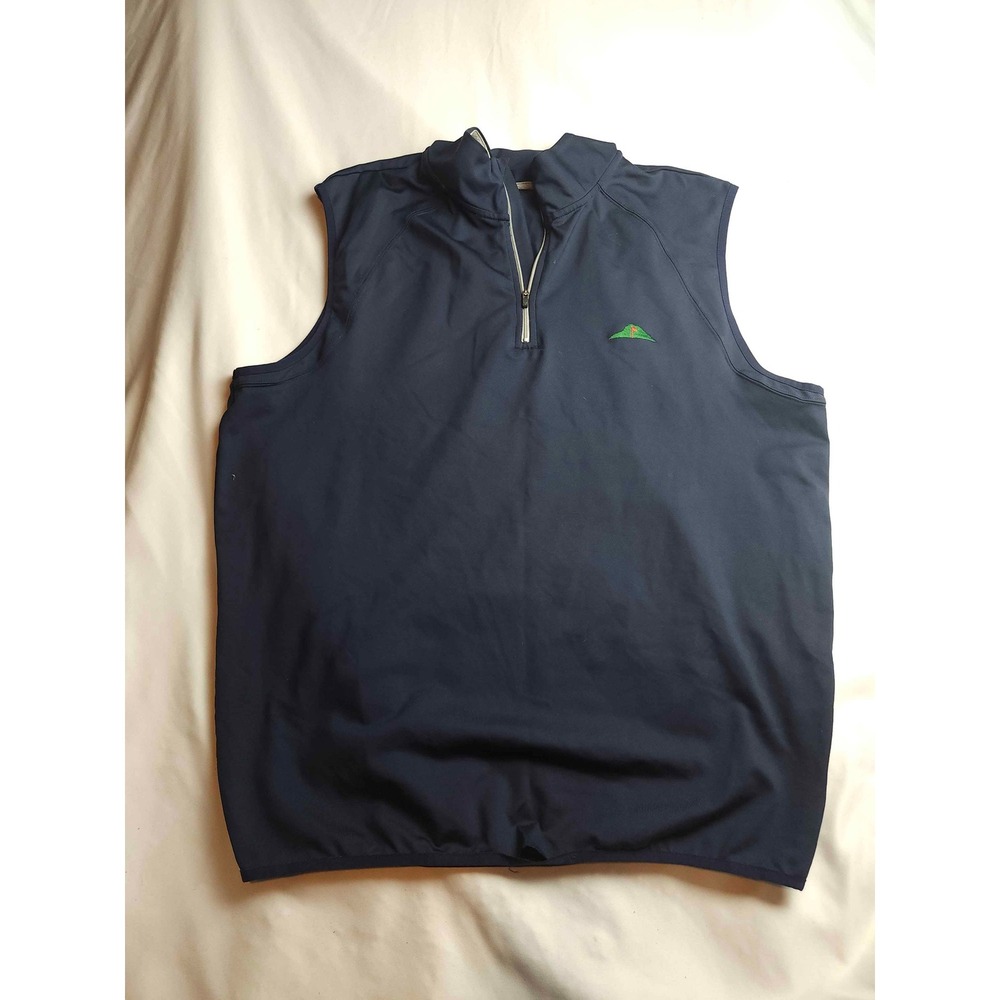 Fennec Golf Vest Mens Dark Navy Blue 1/4 Zip Sleeveless Pullover Sports - Medium